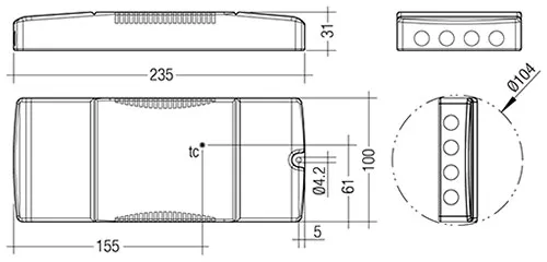 100W 1100-2100 flexC SR EXC Constant Current LED Driver 28001573  Tridonic LC